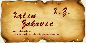 Kalin Zaković vizit kartica